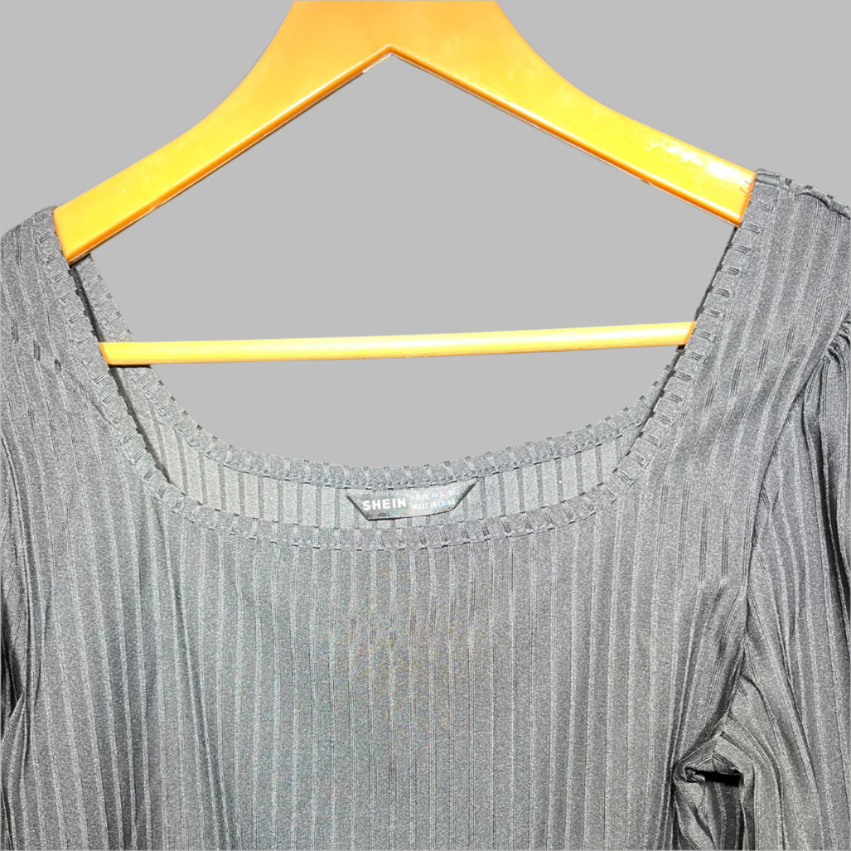 SHEIN Elegant Pleated Long-Sleeve Crop Top #166