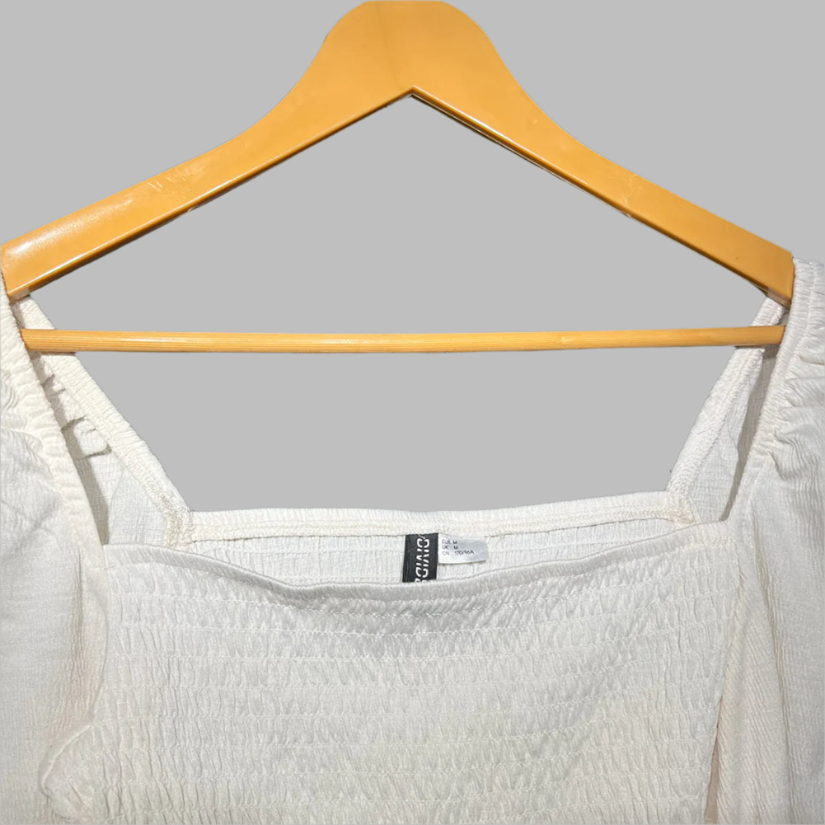 Divided White Ruched Long-Sleeve Cropped Top #153