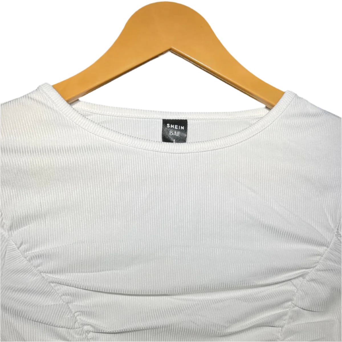 SHEIN Ruched Front Long Sleeve Crop Top #173