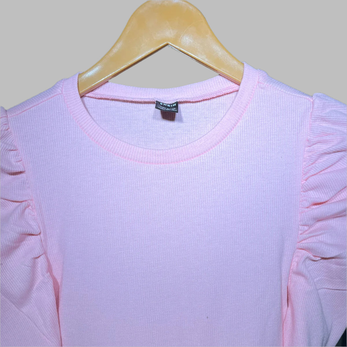 SHEIN Puff-Sleeve Tie-Front Cropped Top #171