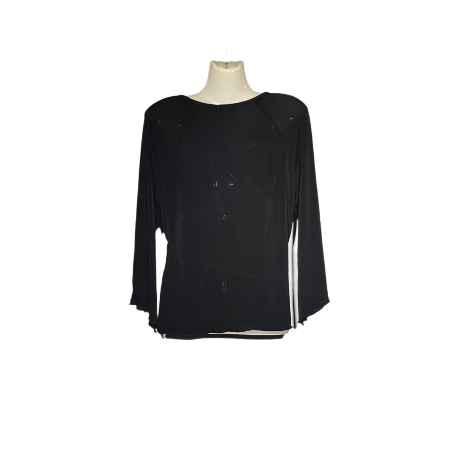 Peruzzi Black Sequin Mesh Long-Sleeve Top #223