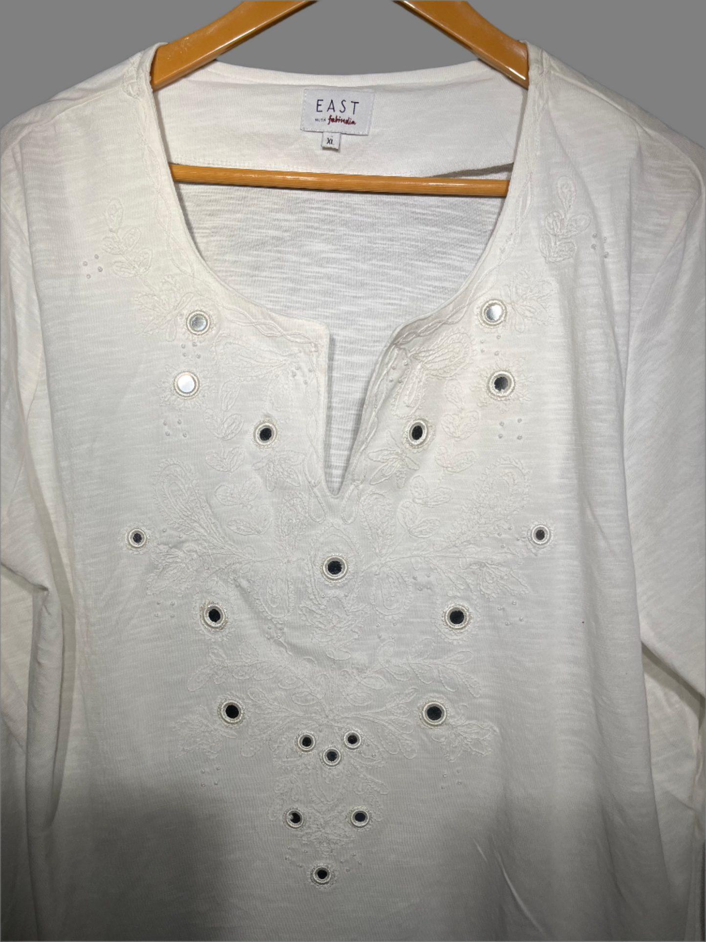 East Women's Embroidered Eyelet Detail Blouse #211