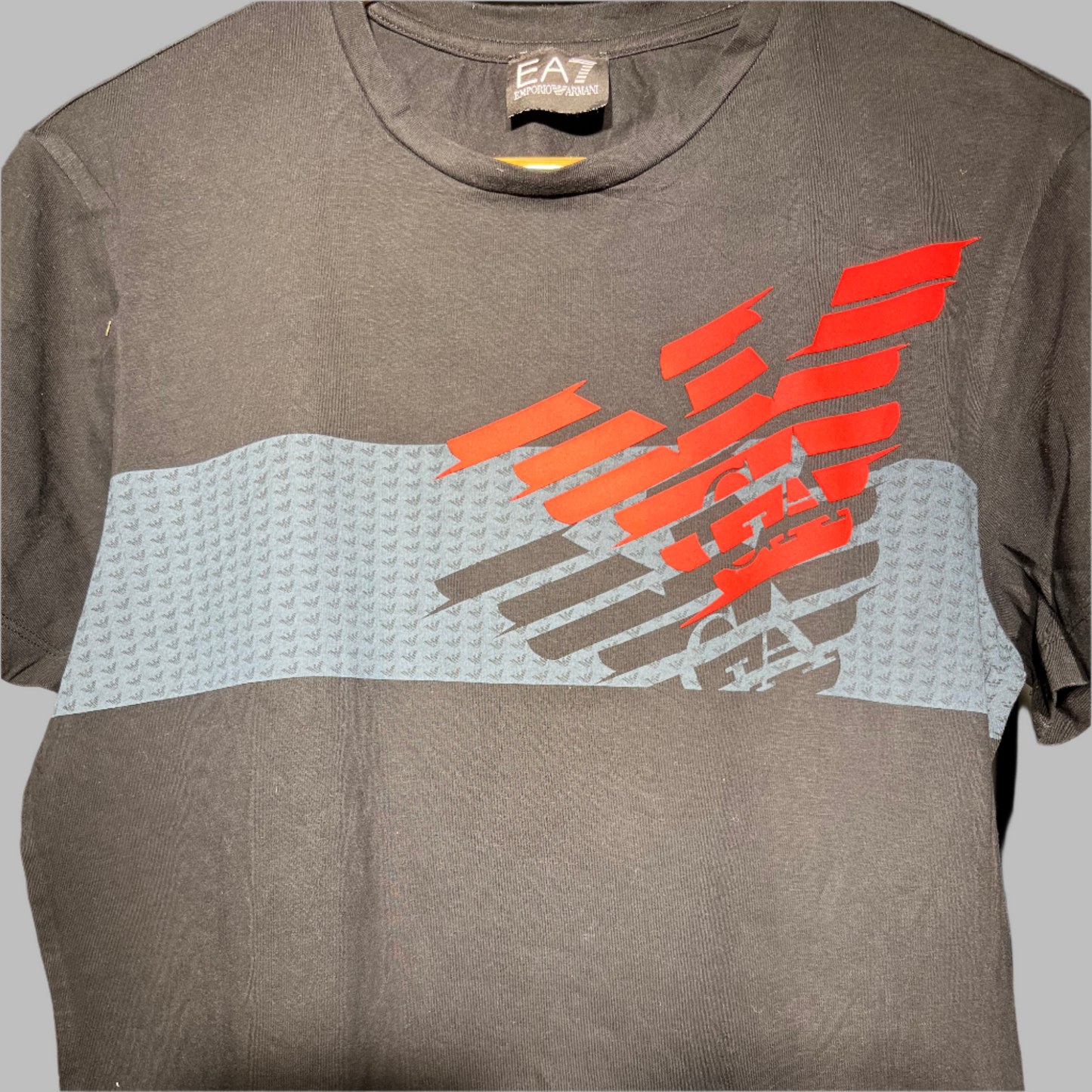 Emporio Armani Men's Graphic Logo T-Shirt – Black & Blue