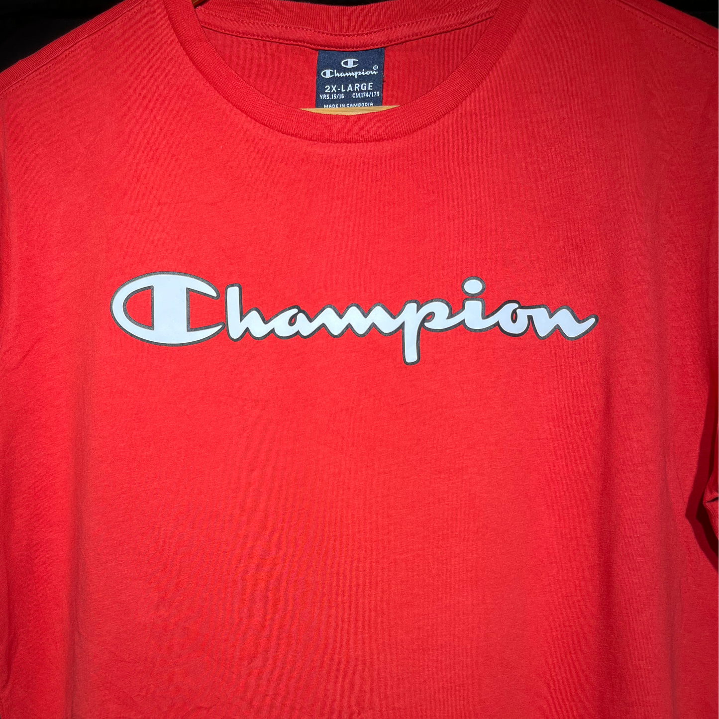 Champion Classic Red Graphic T-Shirt - Premium Quality