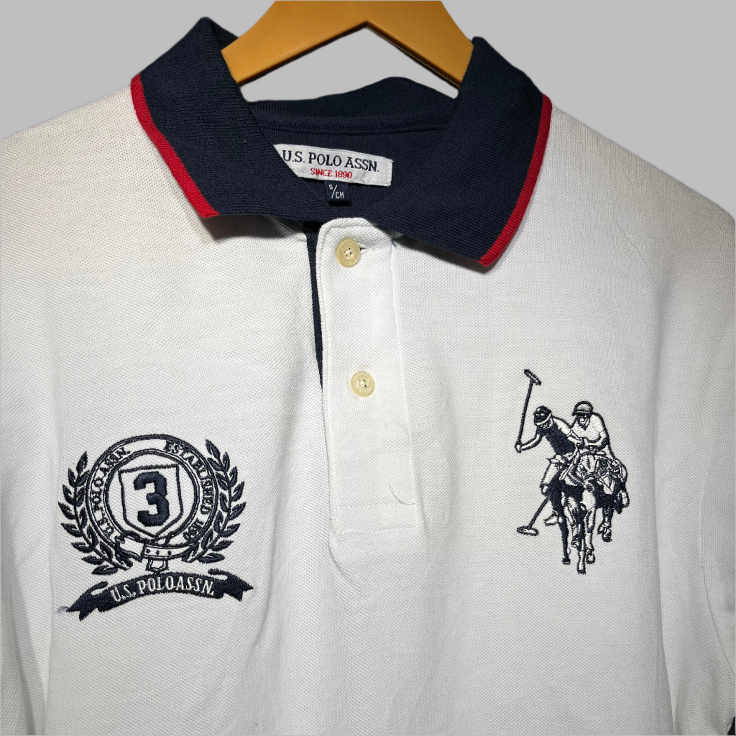 U.S. Polo Assn. Blended White T-Shirt β Small Size