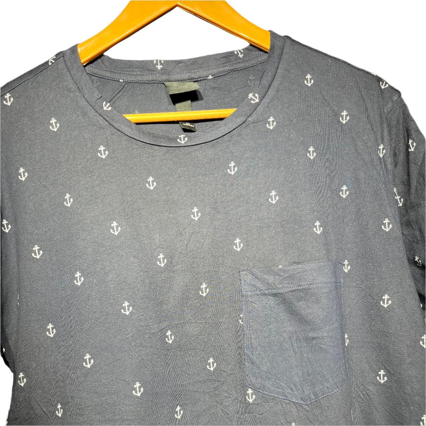 H.M Blended Blue Printed T-Shirt β Large Size