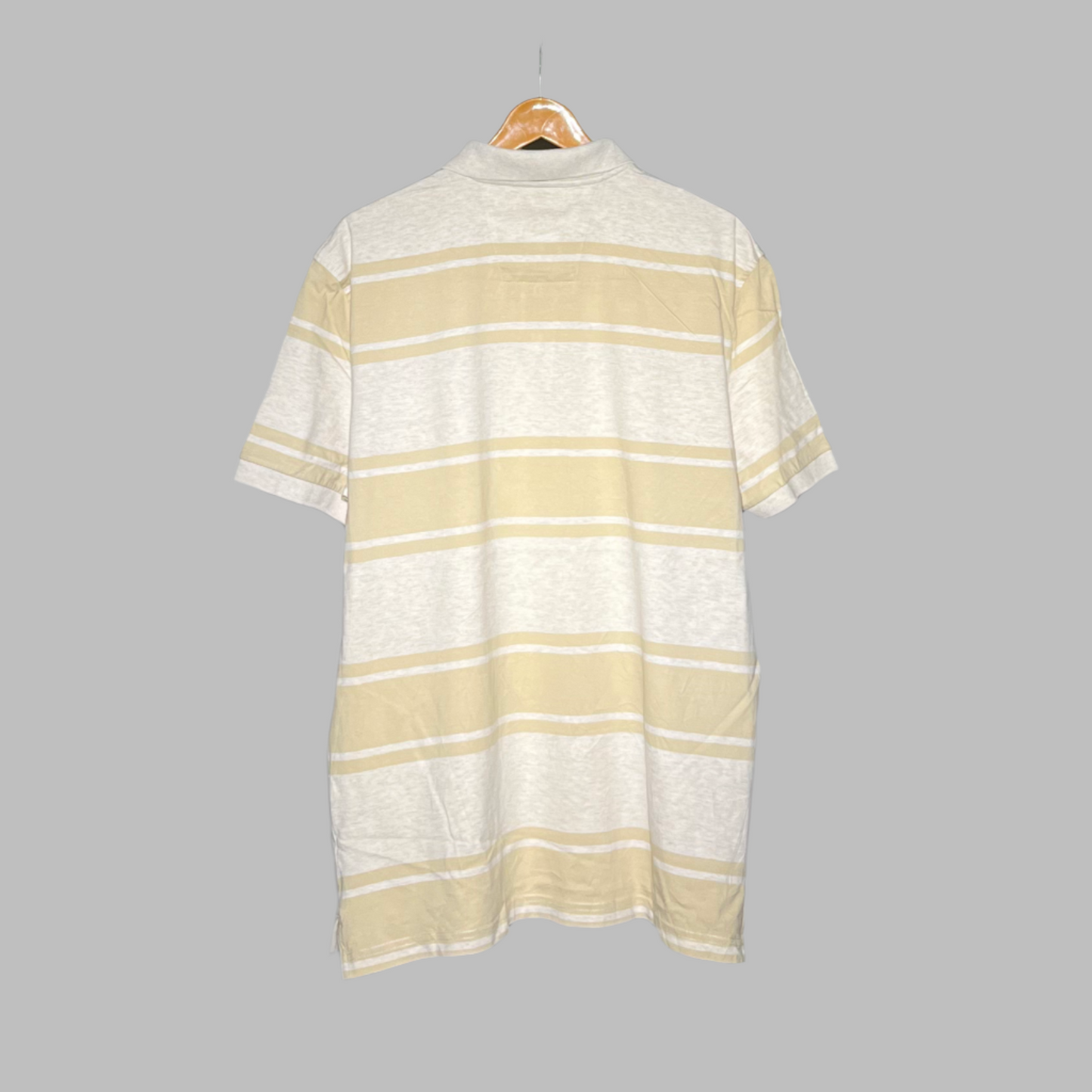 Nautica Cotton-Blend Cream T-Shirt with Lining Detail for Men - Size XL