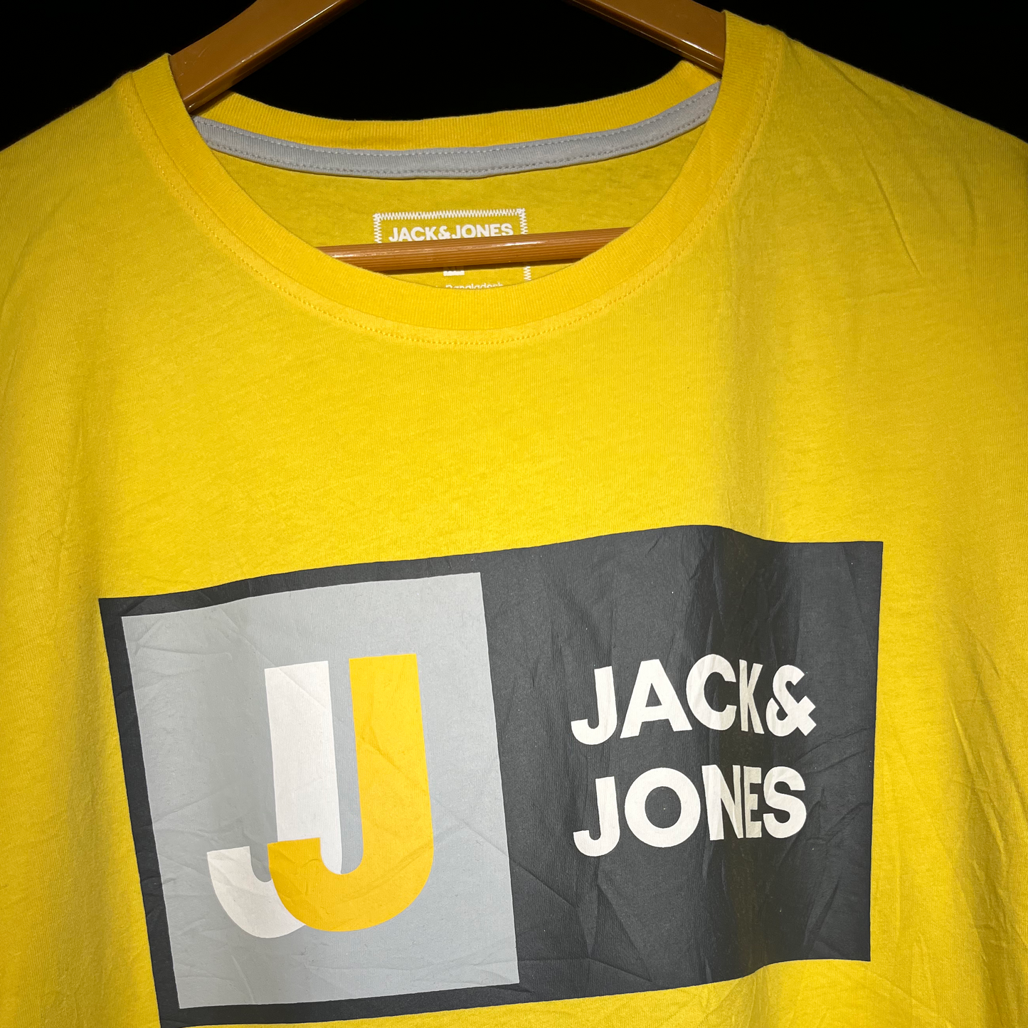 Jack & Jones Bright Yellow Graphic Logo T-Shirt for Men