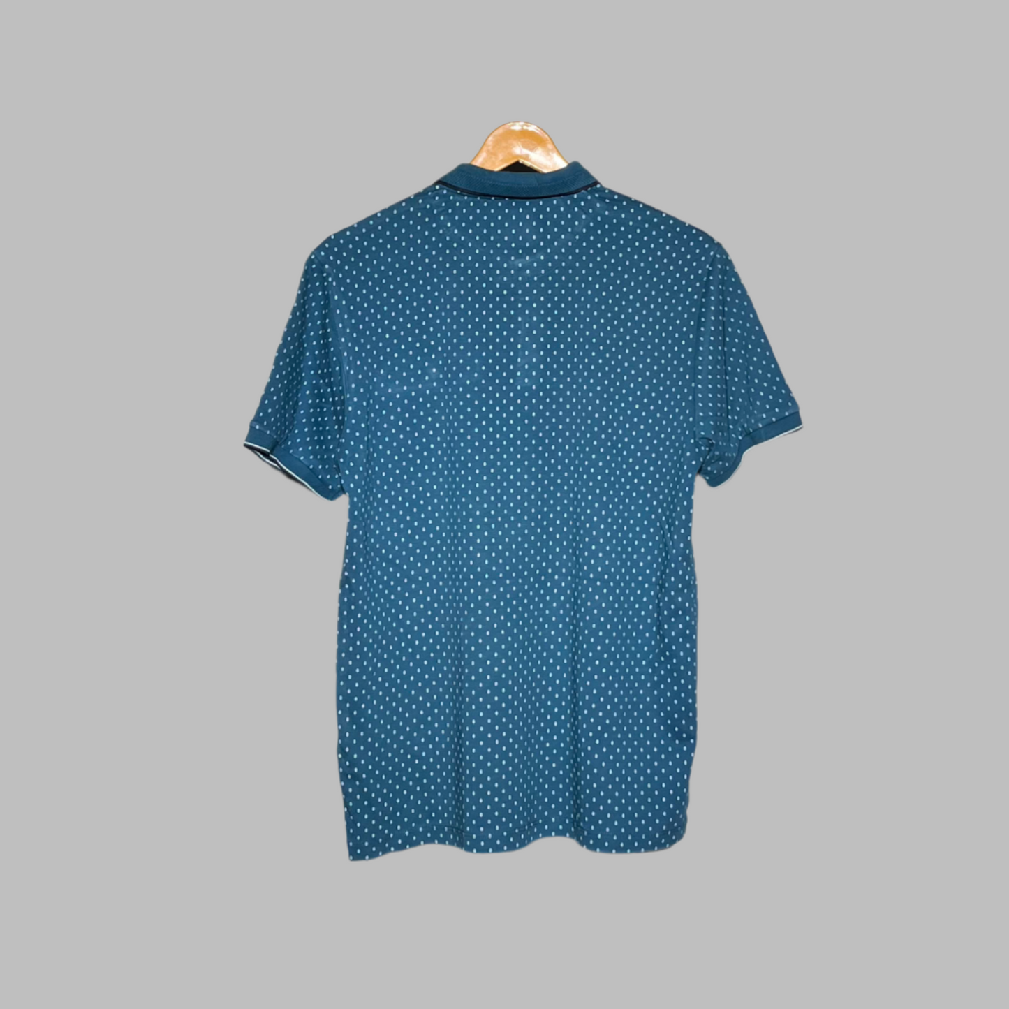 NEXT Men's Teal Blue Printed Polo T-Shirt