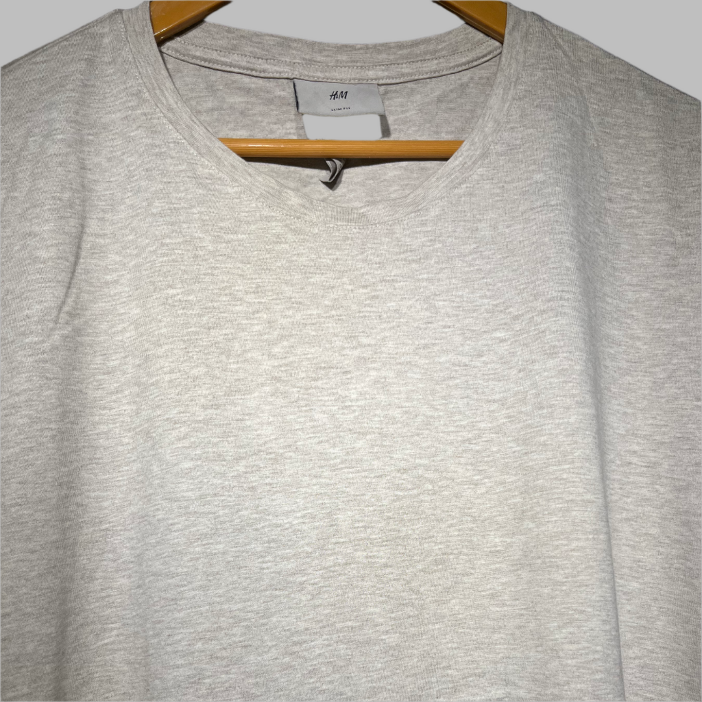 H&M Light Beige Premium Cotton Relaxed Fit T-Shirt for Men