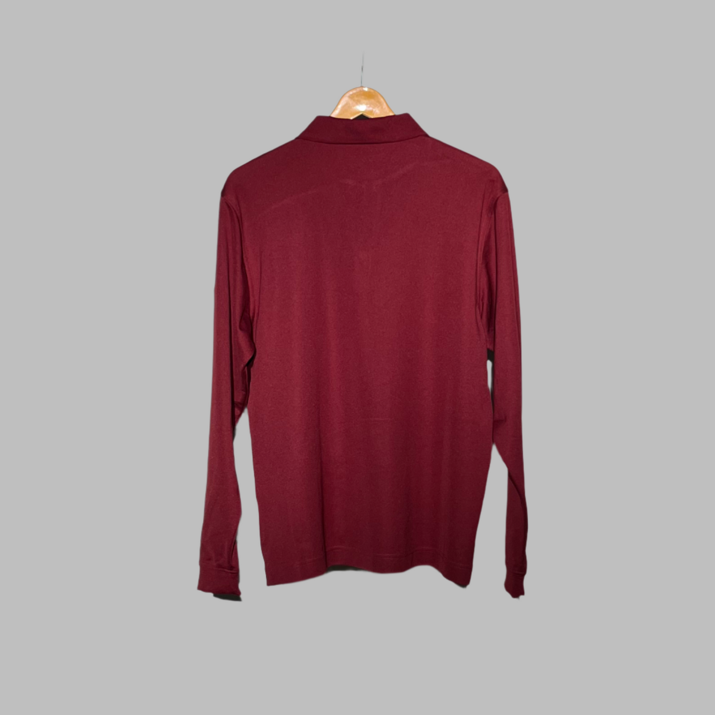 Nike Maroon Long Sleeve Dry-Fit Polo – Elite Comfort with a Professional Edge