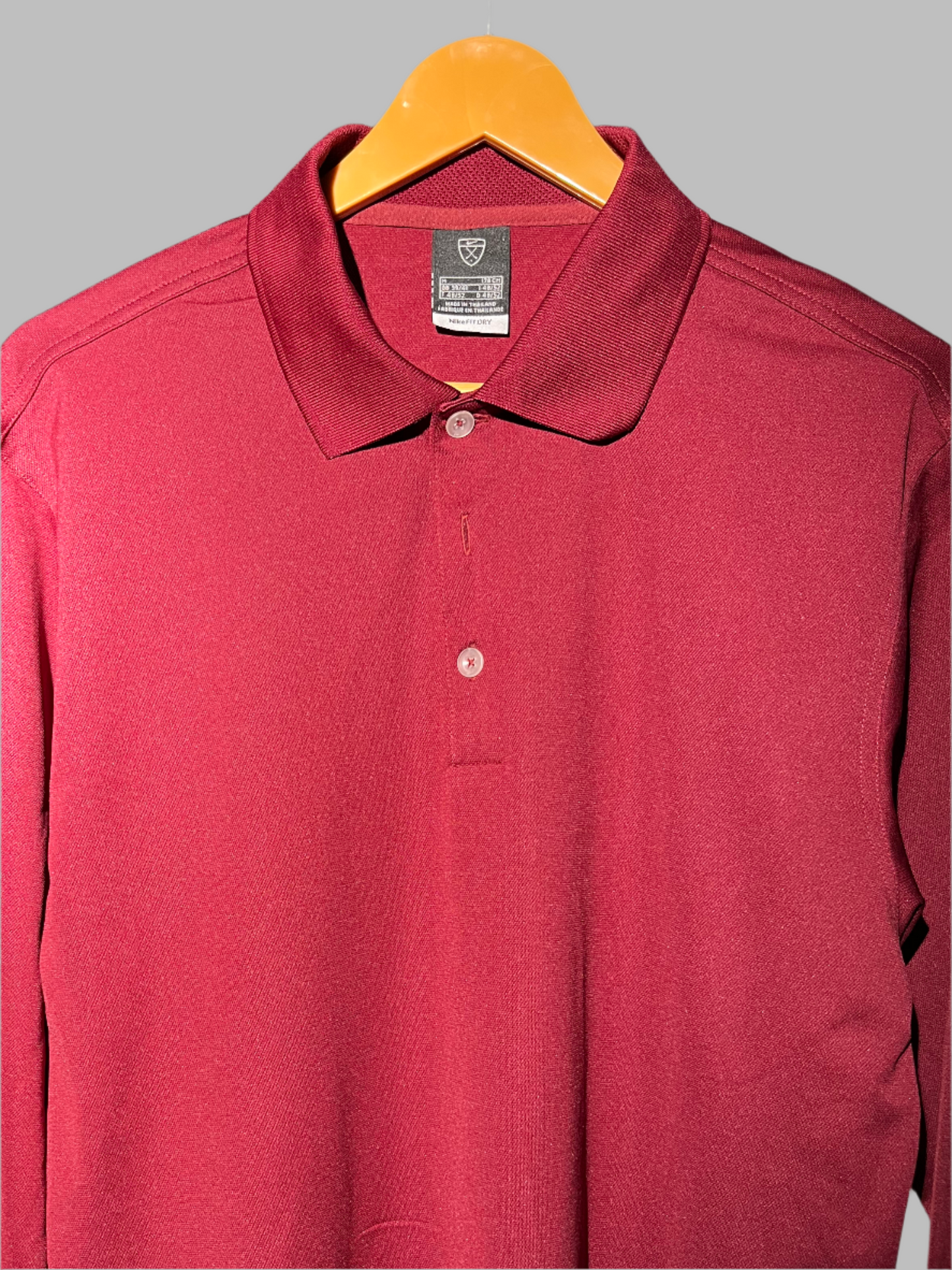 Nike Maroon Long Sleeve Dry-Fit Polo – Elite Comfort with a Professional Edge