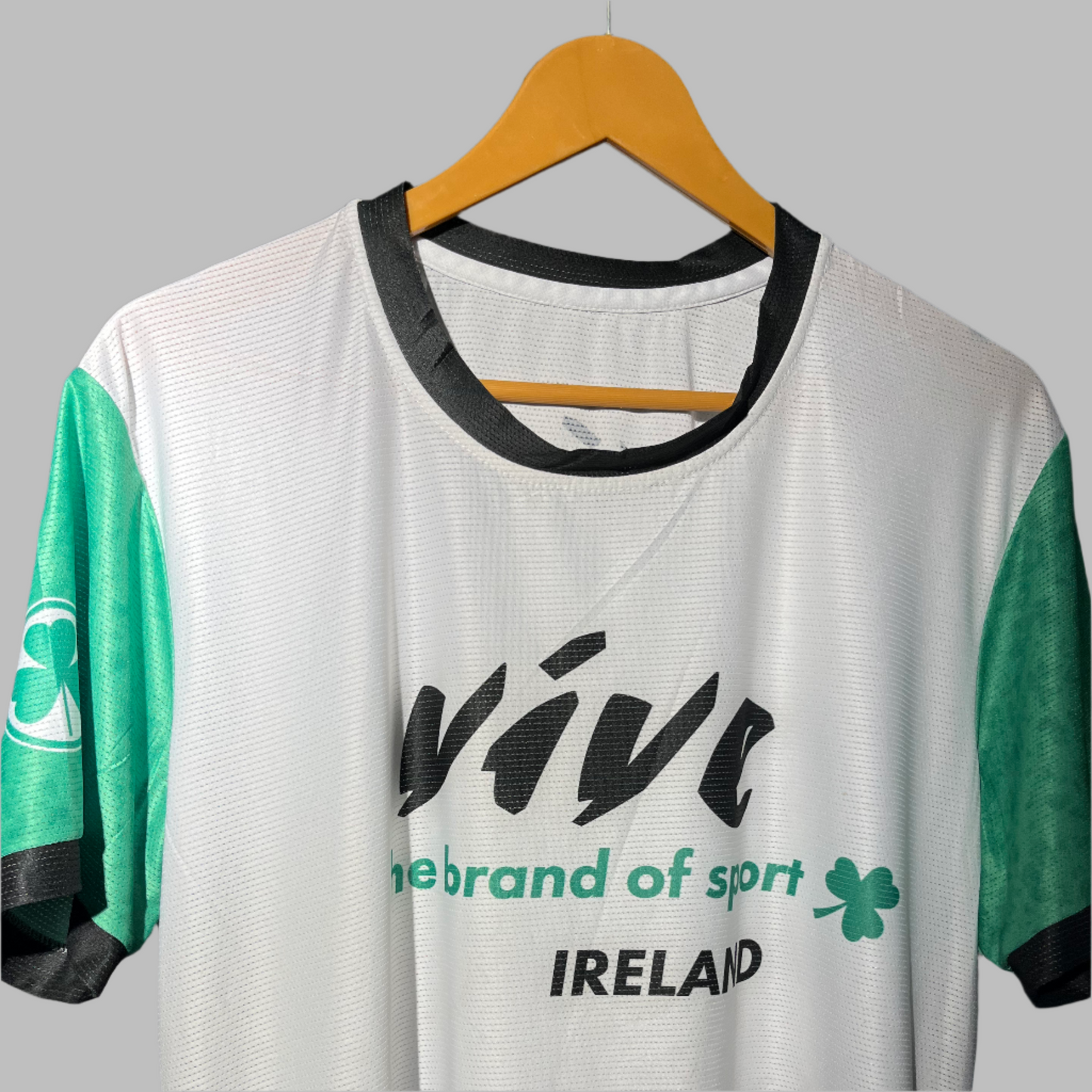 Vive Sports White & Green Dry-Fit T-Shirt – Fresh Style, Peak Performance