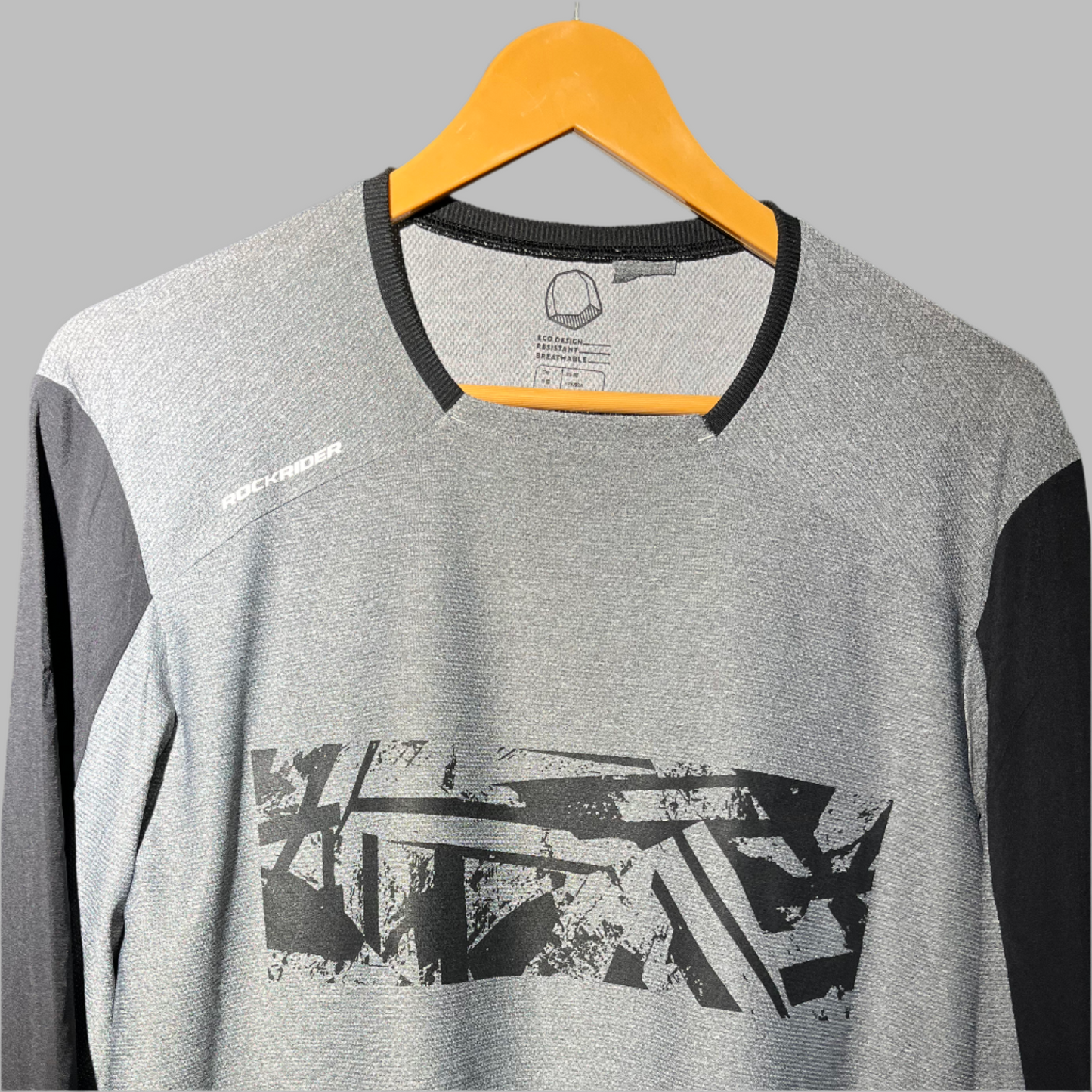 Rock Rider Gray Dry-Fit T-Shirt – Rugged Style, Built for Performance