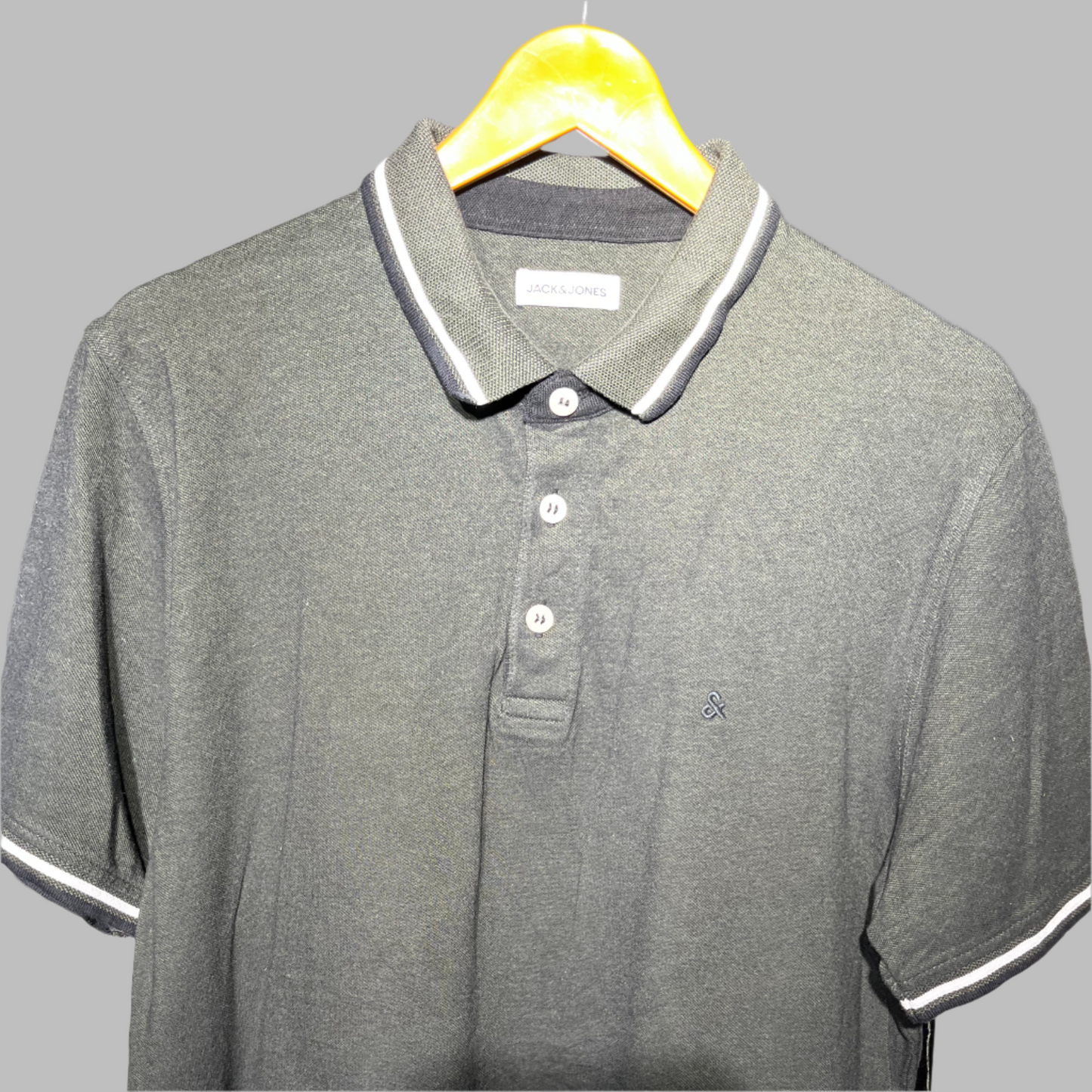 JACK & JONES Men's Classic Polo T-Shirt - Dark Gre