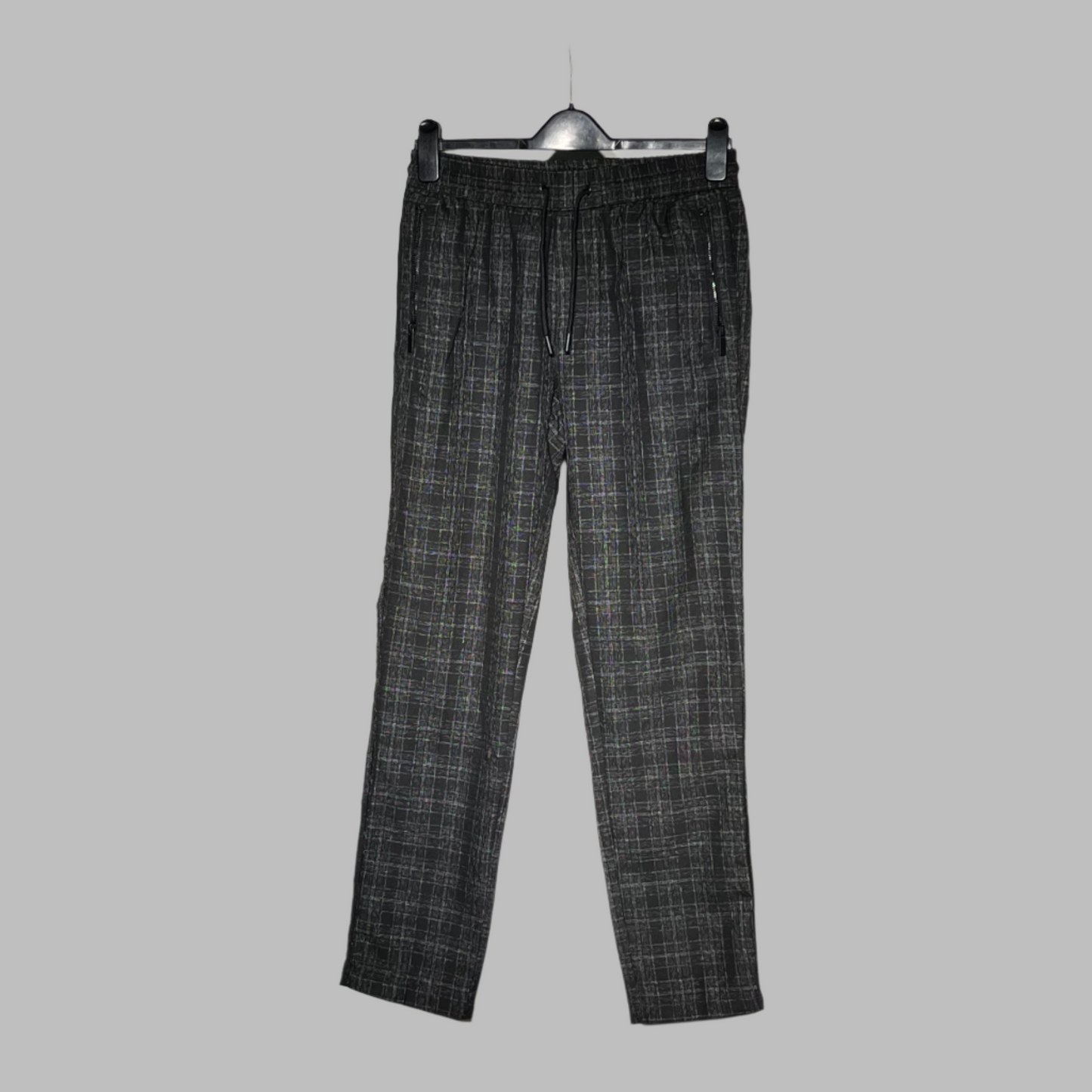 River Island Black & Grey Check Cotton Trousers #312