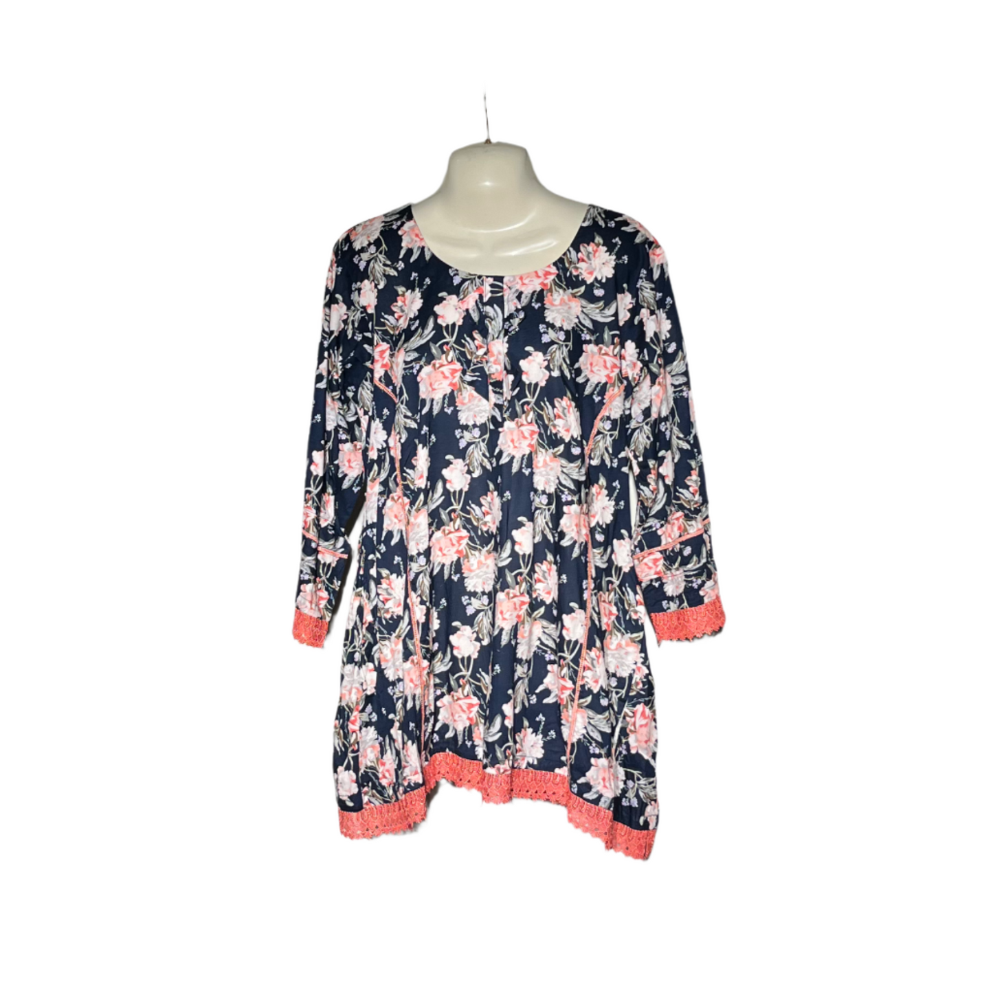 Black & white floral kurti #632