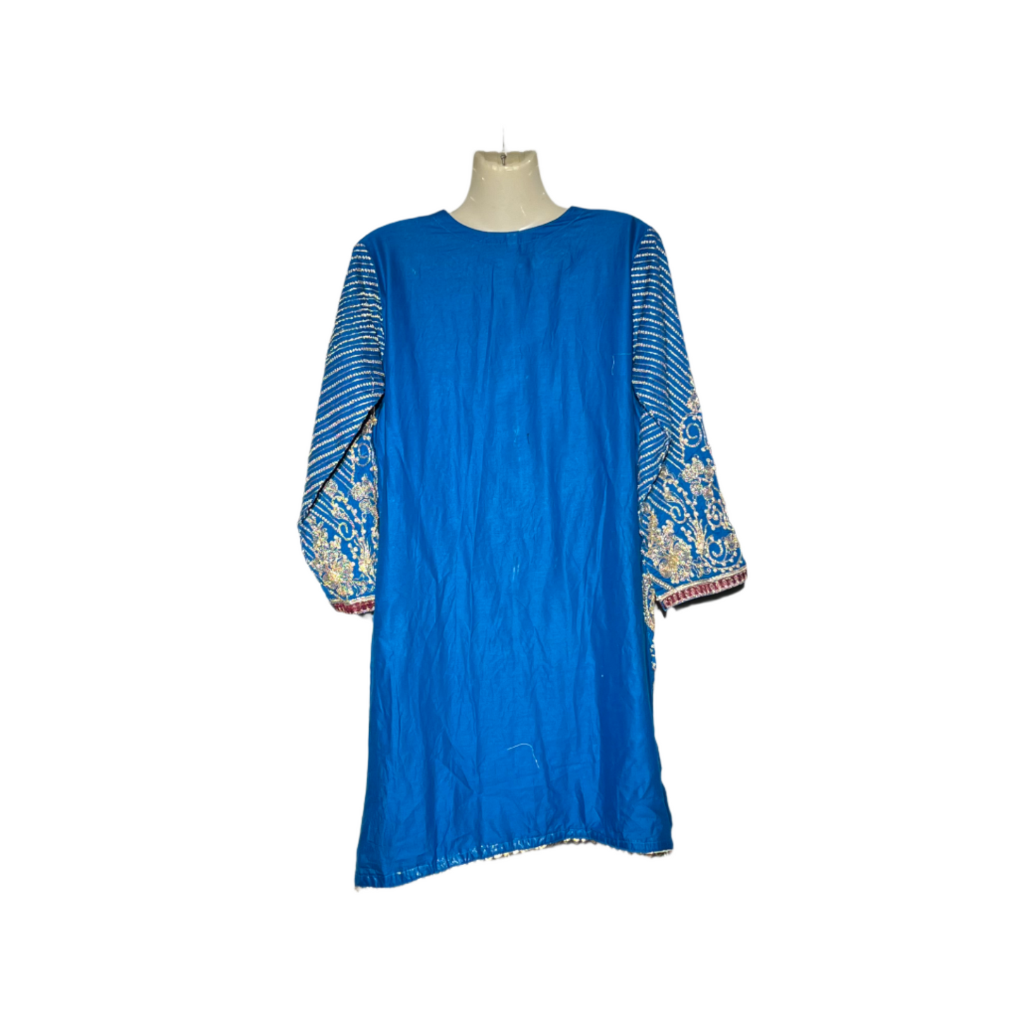 Blue with golden threadwork kurti #645
