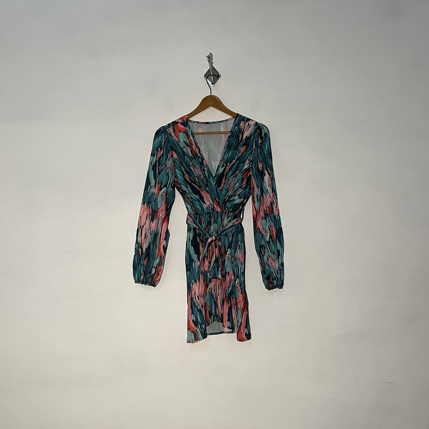 Shein Women's Green & Pink Printed Long Dress #2924