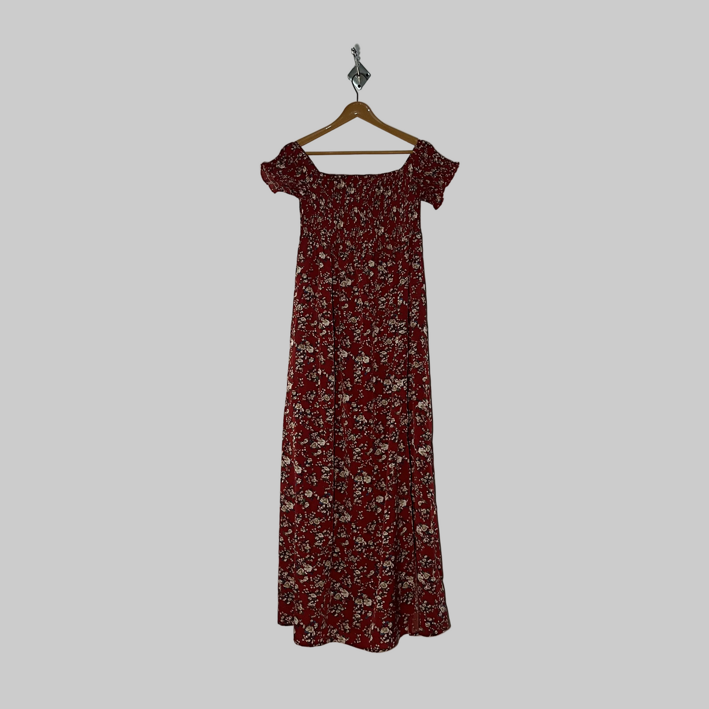 Shine Women's Red & White Floral Long Dress #2921