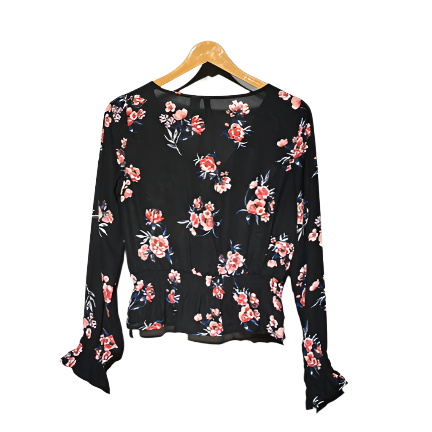 Black and Pink floral Ladies Crop Top #923
