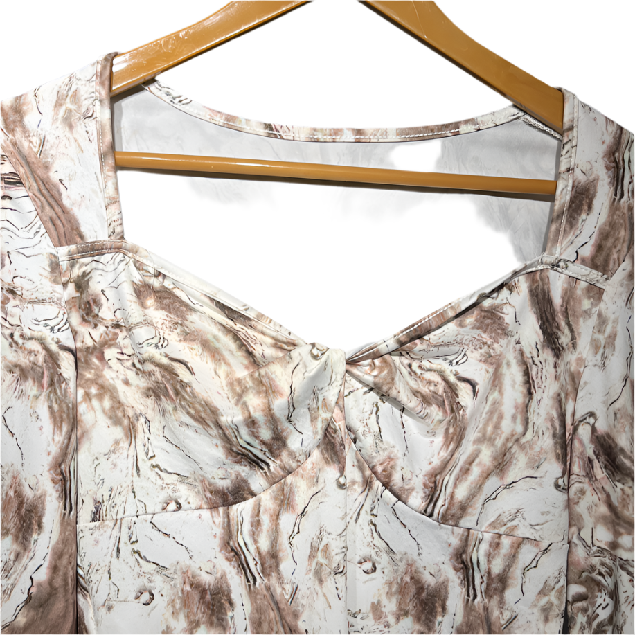 White and Brown Ladies Crop Top #919