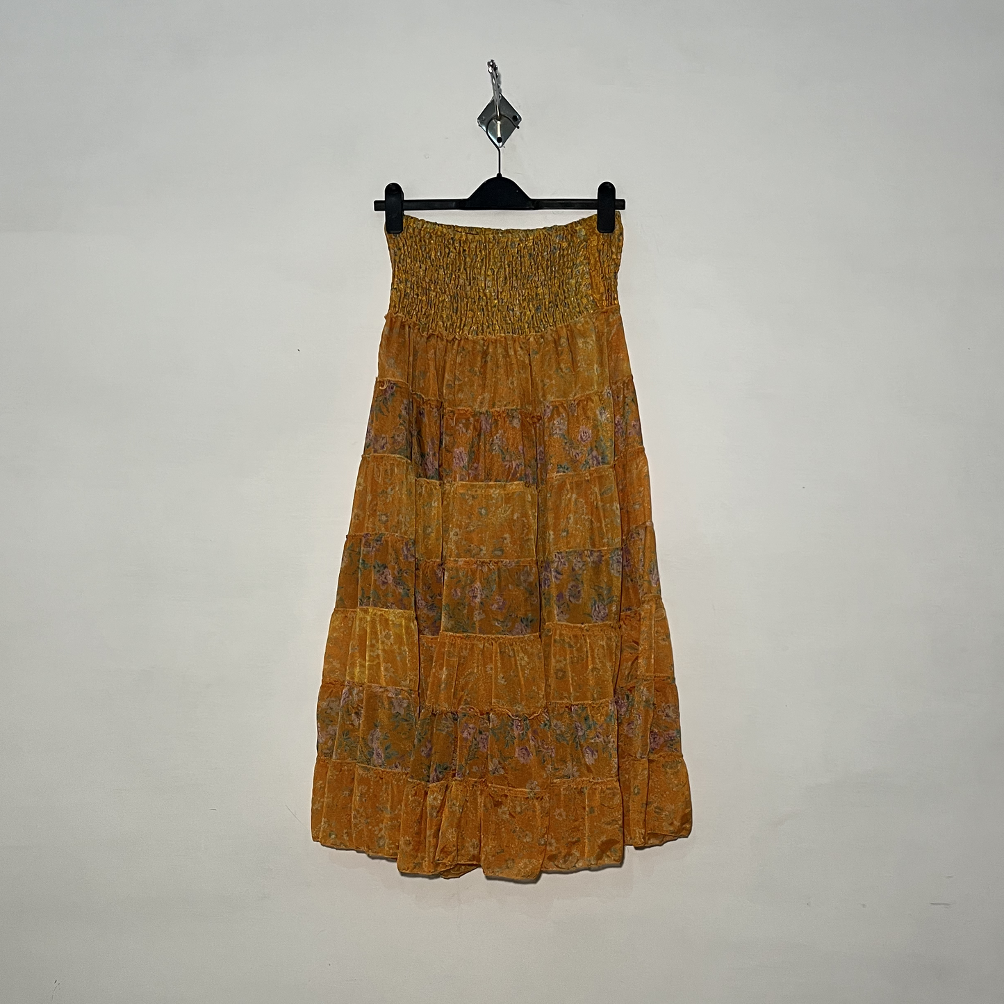Yellow and Green Purple Floral Women Skirts #3056