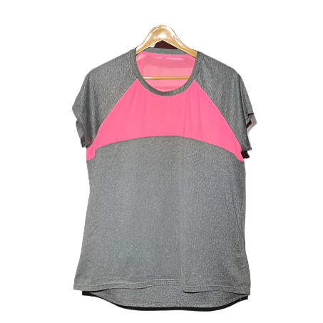 pink and gray Ladies T-Shirt #973