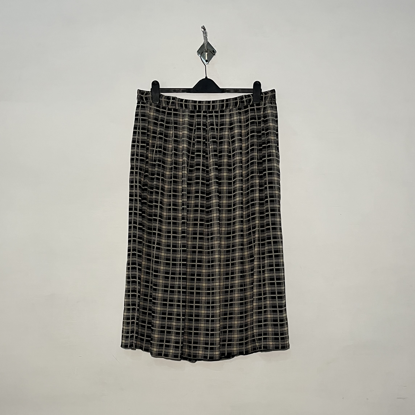 Gray and Black Check Women Skirts #3054