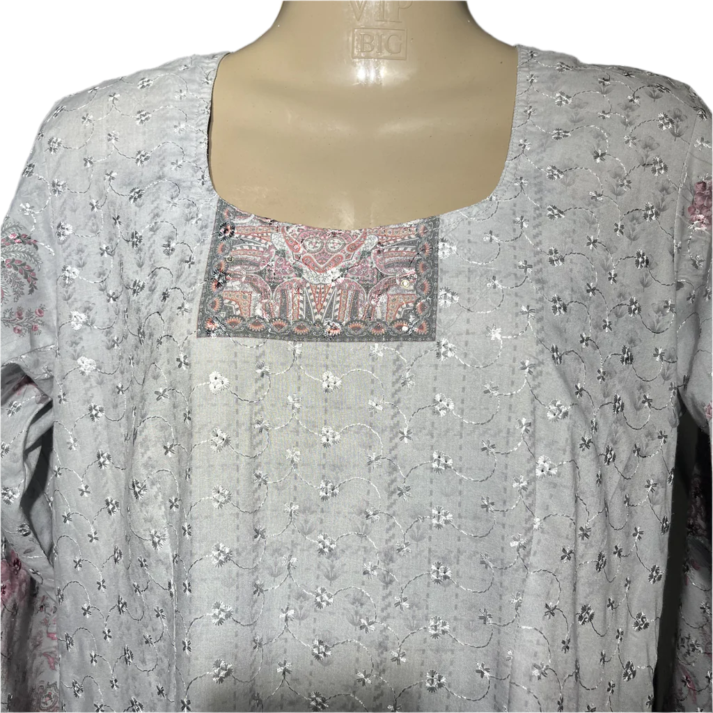Gray and pink Ladies Kurti #994