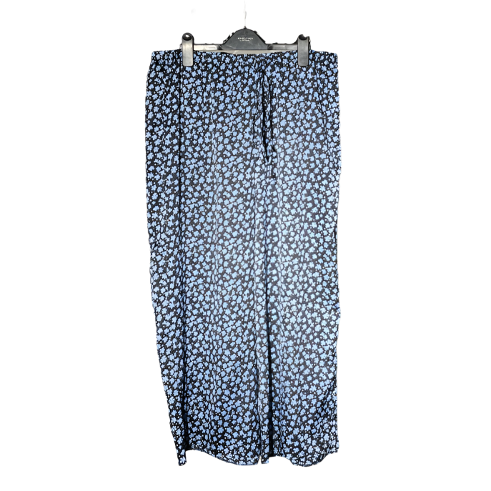 Dark blue with blue floral Ladies Trouser #1074