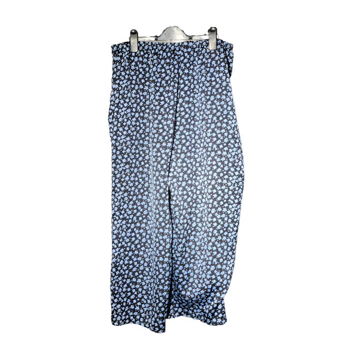 Dark blue with blue floral Ladies Trouser #1074