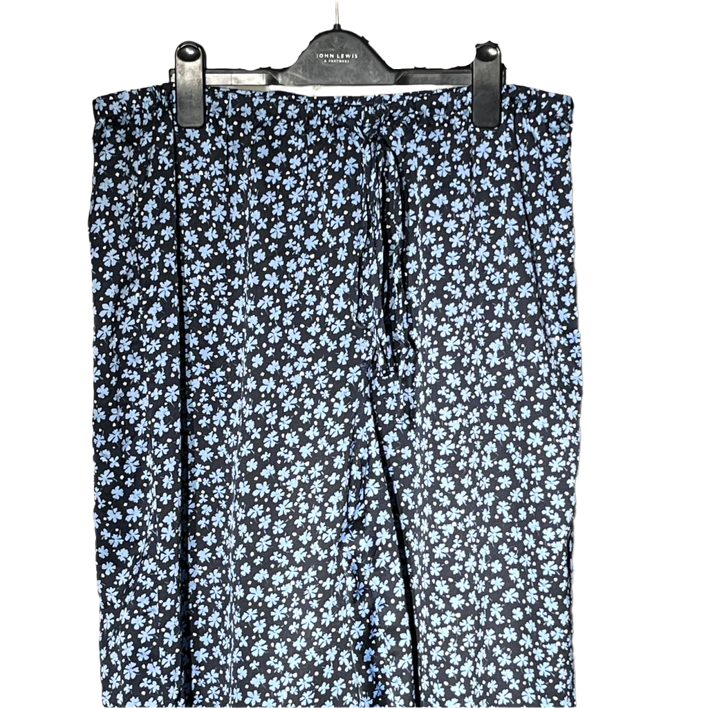 Dark blue with blue floral Ladies Trouser #1074