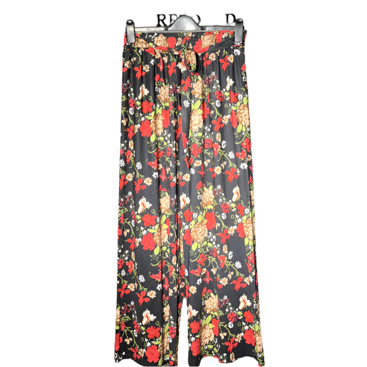 Black with pink and green floral Ladies Trouser #1064