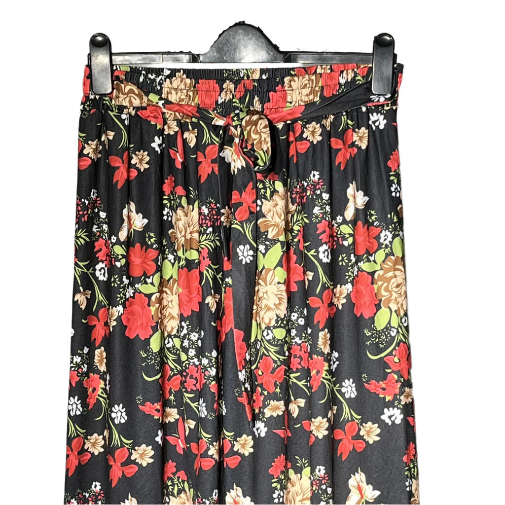 Black with pink and green floral Ladies Trouser #1064