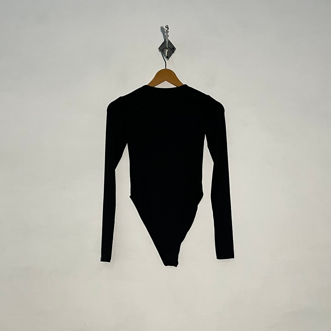 Pull&Bear Women's Black Bodysuit Casual Preloved #3240