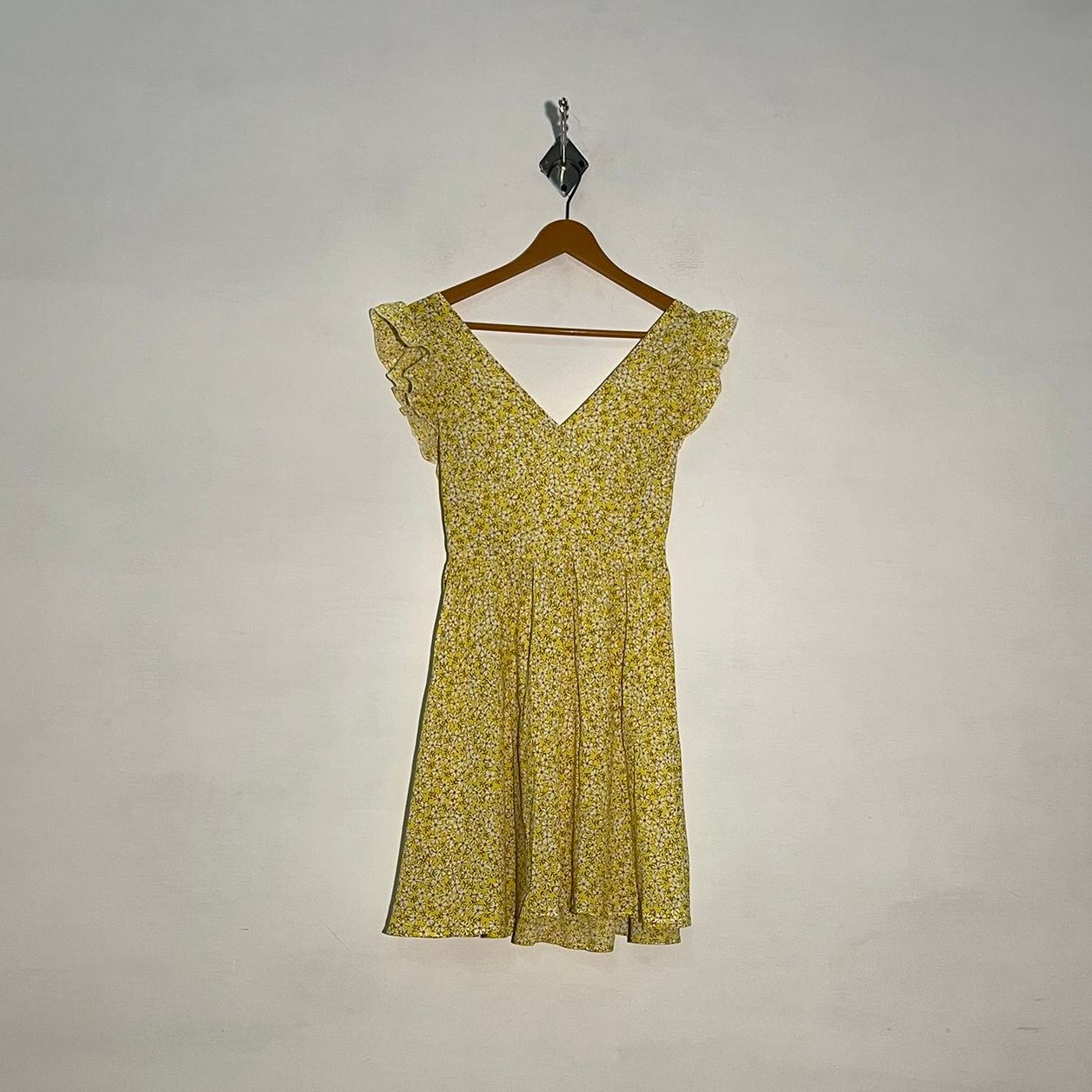 Yellow Women's Yellow & White Floral Maxi Dress #3242