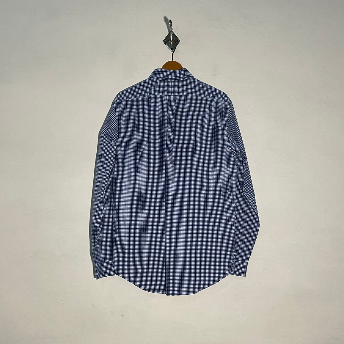 Ralph Men's Dress Shirt – Blue White & Black Check Preloved #3312