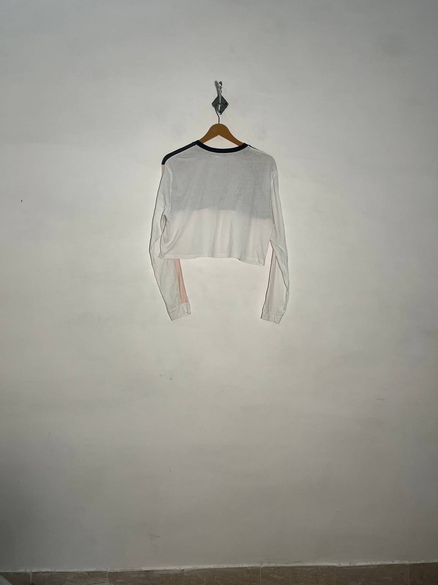 BDG Women Dark Gray White & Baby Pink Crop Top Preloved #3394