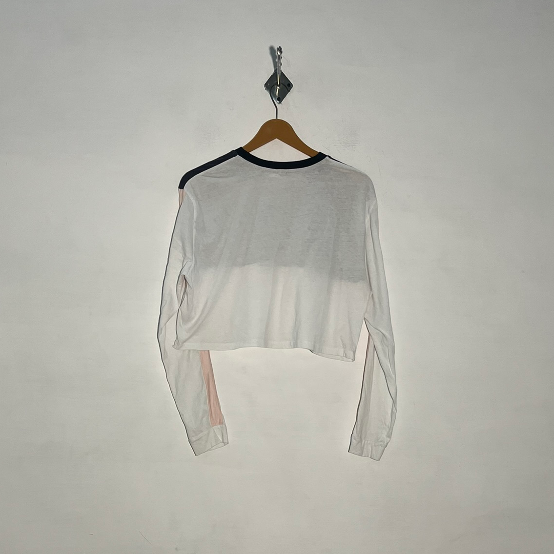 BDG Women Dark Gray White & Baby Pink Crop Top Preloved #3394