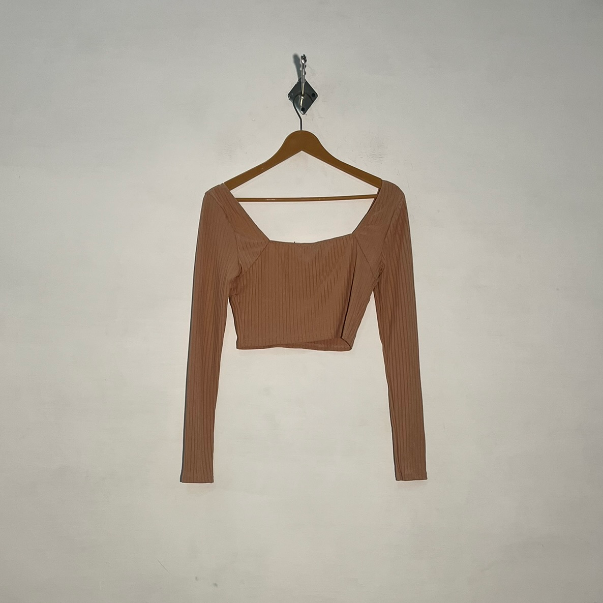 Collusion Women Beige Crop Top Preloved Clothing #3393
