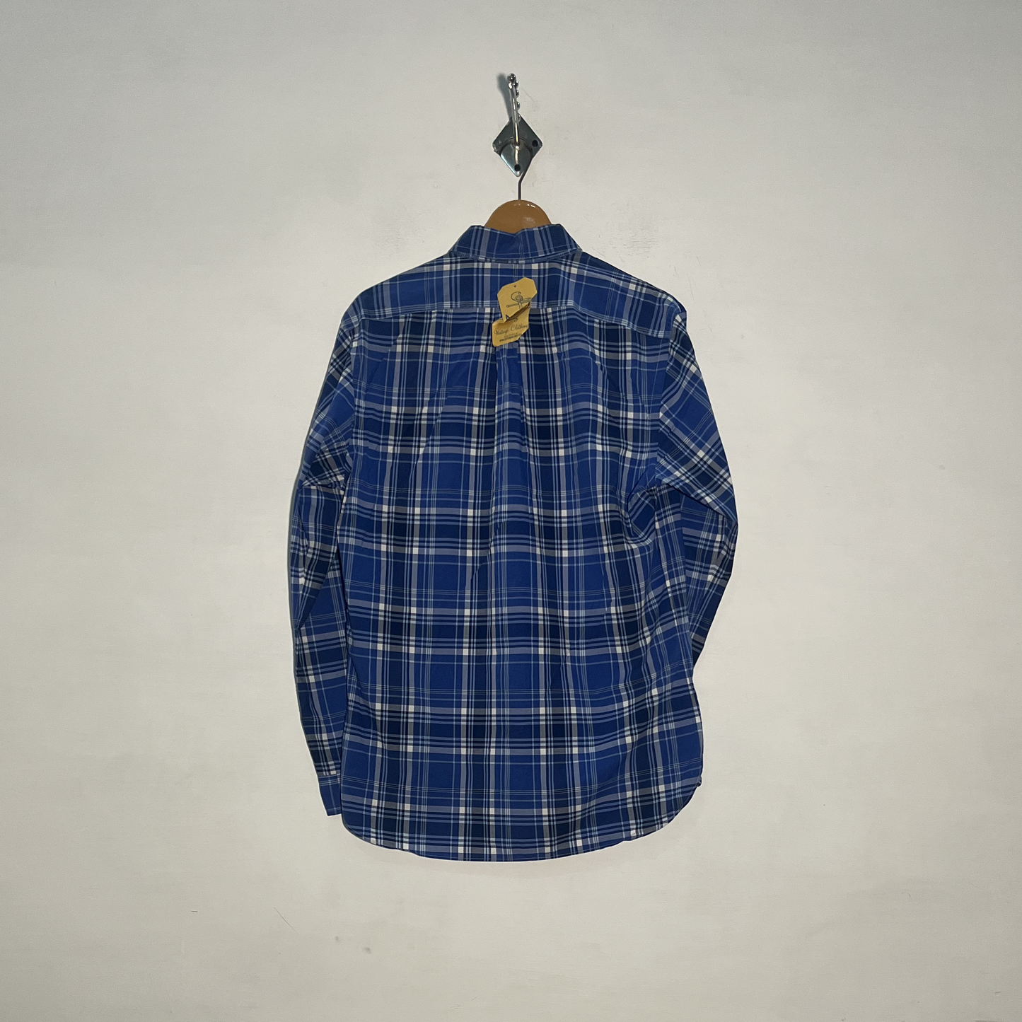 Ralph Lauren Men's Dress Shirt Blue & White Check Preloved #3448