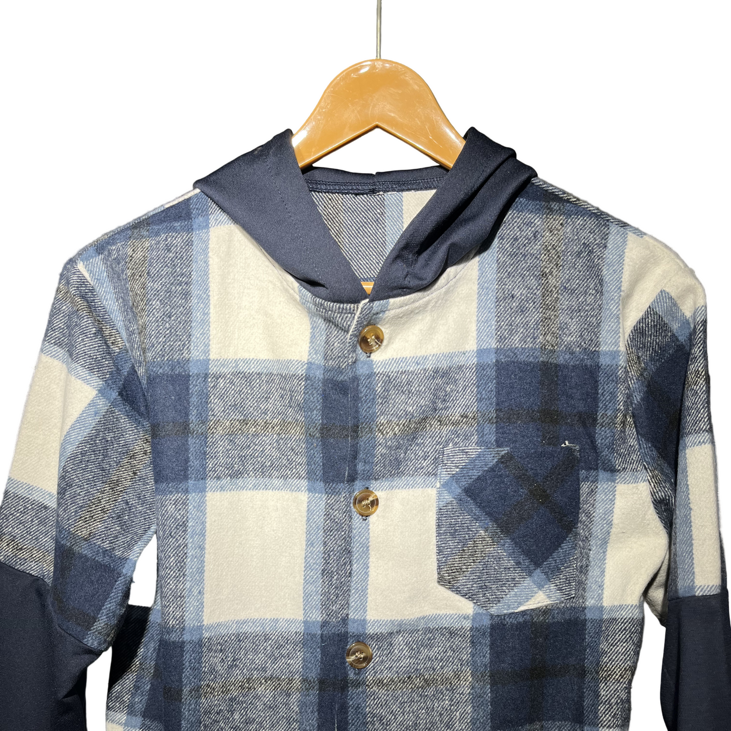 White and Dark Blue Check Kids #1468