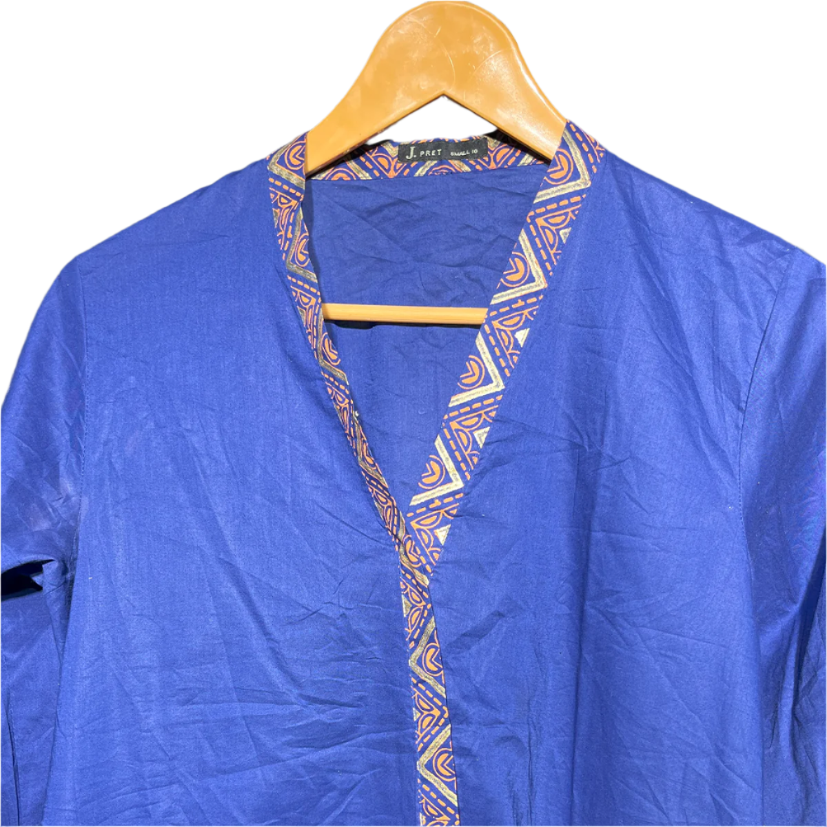 J. PERT Royal Blue Wrap-Style Tunic #092