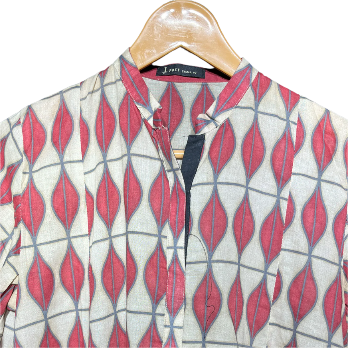 J. Printed Long Kurta - Red & Beige #123