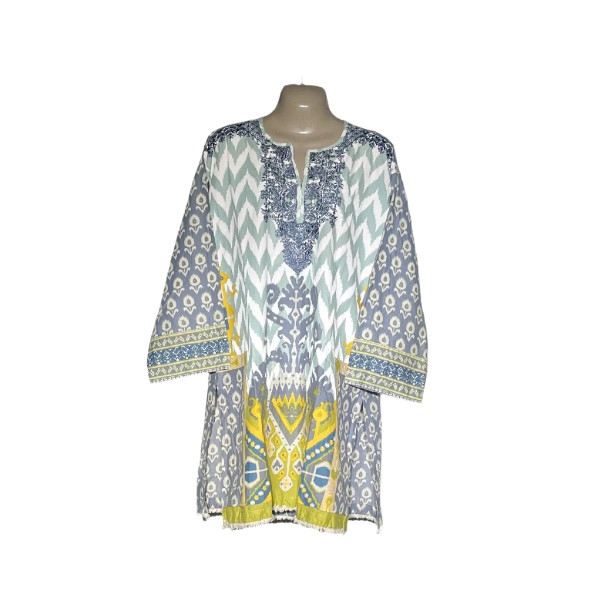 Khaadi Printed Embroidered Kurta – Multi-Toned Elegance #129