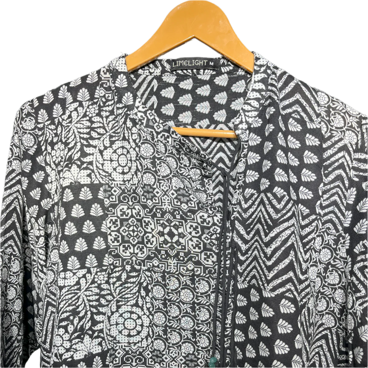 Limelight Black & White Boho Patchwork Tunic #099