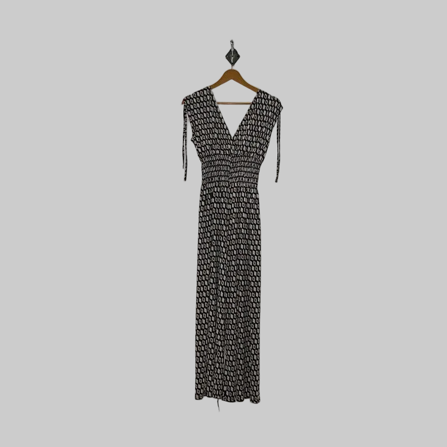 Brown and Black White Printed Women's Jumpsuit #2992
