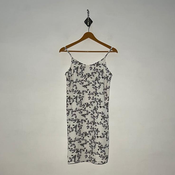 White and Green and Purple Floral Women's Maxi Dress #3002