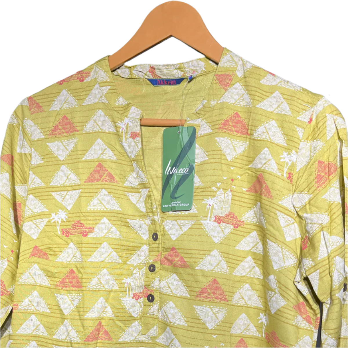 Akkriti Yellow Geometric Printed Kurta #111